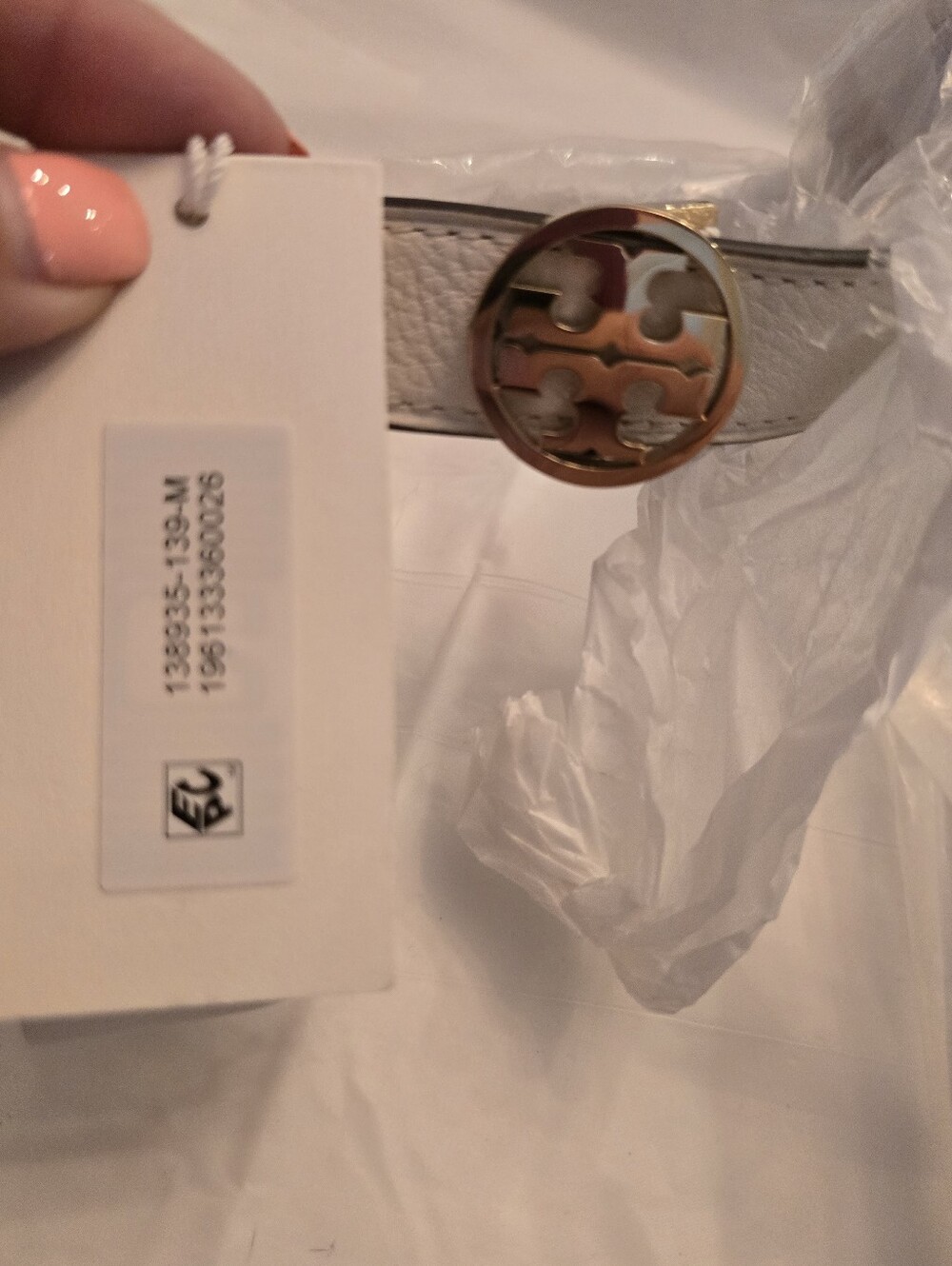 Tory Burch 1" Miller Reversible Leather Logo Belt NWT Size MEDIUM.Gift Luxury - Picture 2 of 10